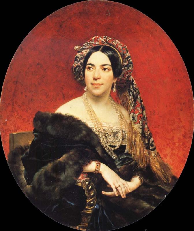 Karl Briullov Portrait of Princess Maria Volkonskaya France oil painting art